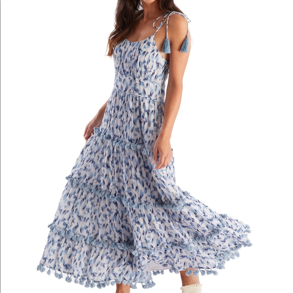 Kennedy Maxi Dress Blue Watercolor by Allison New York XS